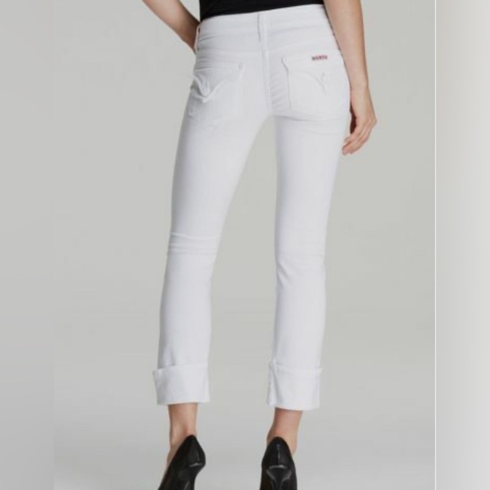 Hudson Ginny Crop Straight White Jeans